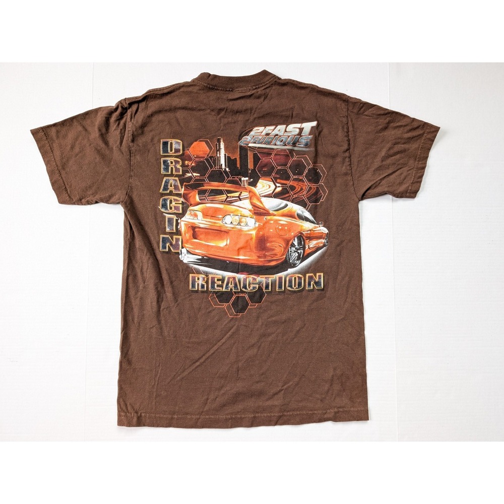 Vintage 2 Fast 2 Furious Shirt Mens Medium Paul Walker‎ Toyota Supra Brown Y2K